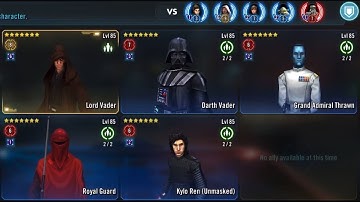 SWGOH TW: LV vs Bastila lead JML (R9) + Wat