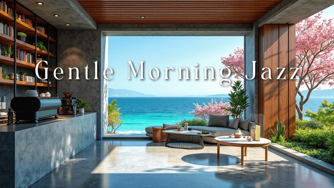 Gentle Morning Jazz in a Modern Forest Living Space for Study & Stress Relief