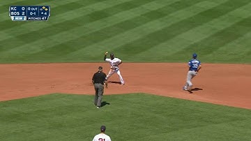 KC@BOS: Devers works with Nunez and turns two