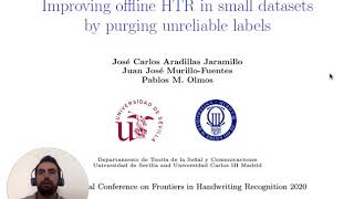 Improving offline HTR in small datasets by purging unreliable labels | ICFHR 2020