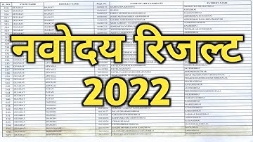 Navodaya Entrance Exam Result 2022 | Navodaya Class 6th Result Date 2022 | Jnv 6th Result Date 2022
