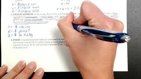 3-4 Systems of Equations in Three Variables Word Problems
