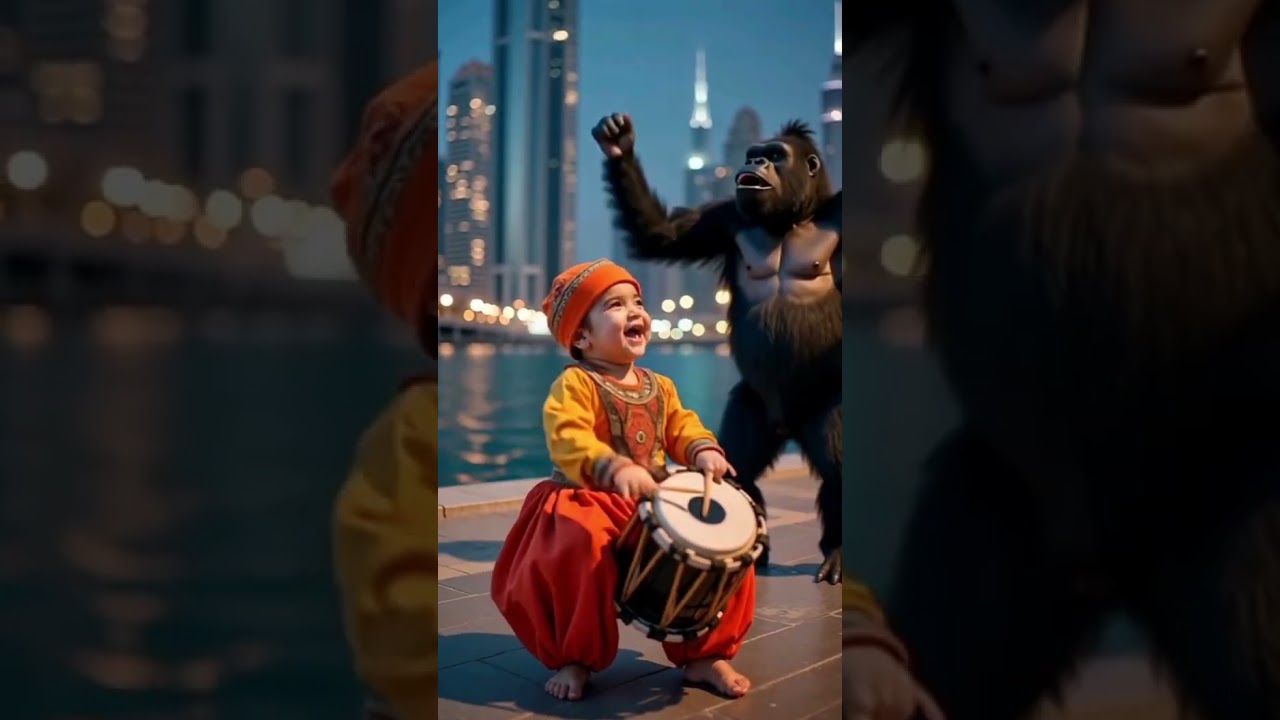 Baby Dhol × Gorilla Bhangra in Dubai Marina 💃🇦🇪 | Desi Beats × City Lights 🥁🔥