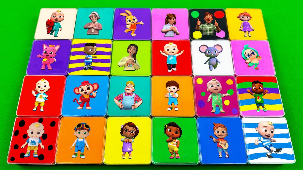 Cocomelon – Digging Pinkfong SLIME with Square Clay Coloring! ASMR