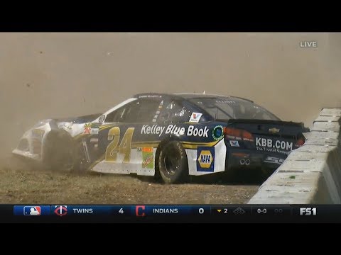 Monster Energy NASCAR Cup Series 2017. FP2 Sonoma Raceway. Chase Elliott Crash