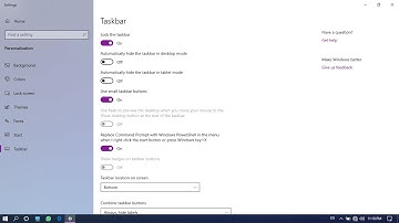 Taskbar Setting in Windows 10