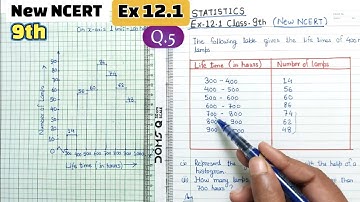 Ex 12.1 Q5 class 9 Maths Statistics New NCERT | Class 9th Maths Ex 12.1 Q5 New syllabus | ex 14.3 Q5