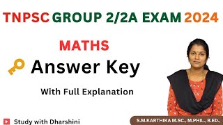 Tnpsc Group 2/2A 2024 | Maths Answer key
