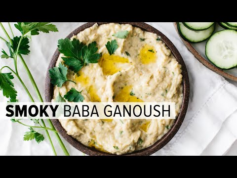 BABA GANOUSH  how to make baba ganoush roasted eggplant dip