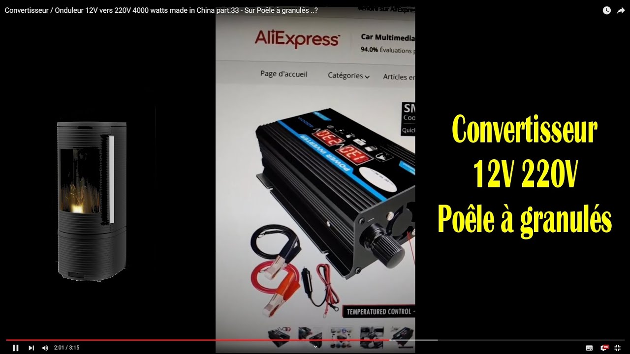 Convertisseur / Onduleur 12V vers 220V 4000 watts made in China