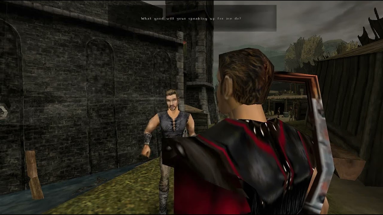 Learn languages with video games Gothic 1 English, Sly dialogue no  1 Old Camp