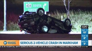 2 injured in Markham crash involving SUV and transport truck