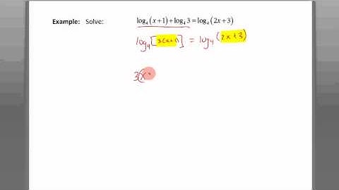 College Algebra - Section 5.6 - Video 4 - Solving Logarithmic Equations I