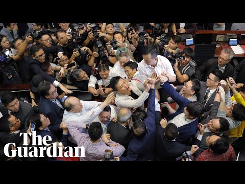 Brawl breaks out in Hong Kong parliament