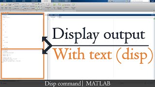 disp command in MATLAB | How to display output variable with text in MATLAB | MATLAB TUTORIALS