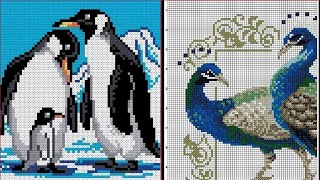 Cross Stitches Hand Embroidery Outstanding Patterns Beautiful Birds Designs