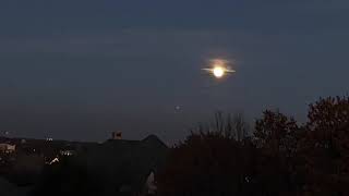 Last full moon of the decade over Dallas moonrise and moonset