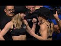 Andrea lee vs miranda maverick  weighin faceoff  ufc 298 volkanovski vs topuria  rwmma