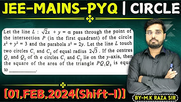 Let the line L: √2x + y = a pass through the point of the intersection P (in the f || Let