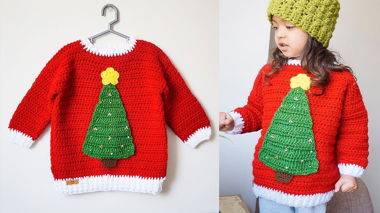 🌈Como tejer Suéter Pullover a Crochet | SUETER NAVIDEÑO PARA LA FAMILIA🎄😍 -