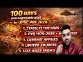 100days UPSC pre non negotiable plan, still you can do it 