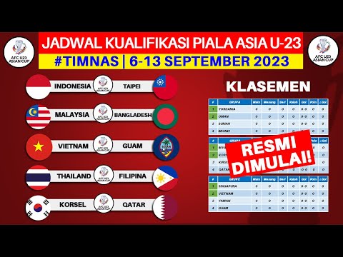Jadwal Kualifikasi Piala Asia U23 2024 - Indonesia vs China Taipei - Kualifikasi Piala Asia U23 2024