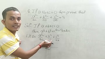 If a+b+c=0 then prove that a²/bc +b²/ca+c²/ab =3.class 9#