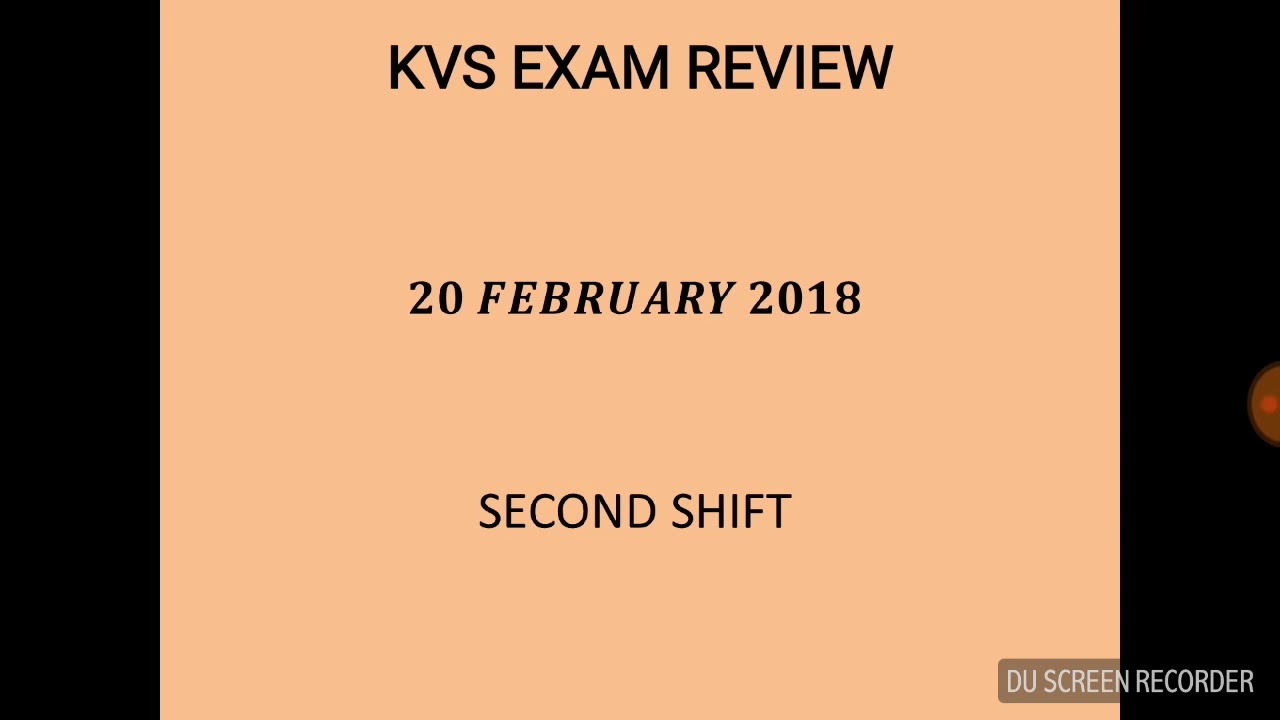 KVS exam 20 february 2018 full review