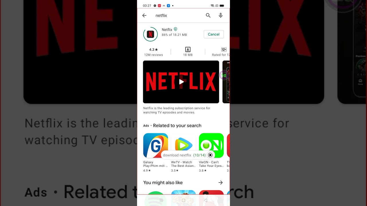 Auto download app Netflix from Play Store YouTube