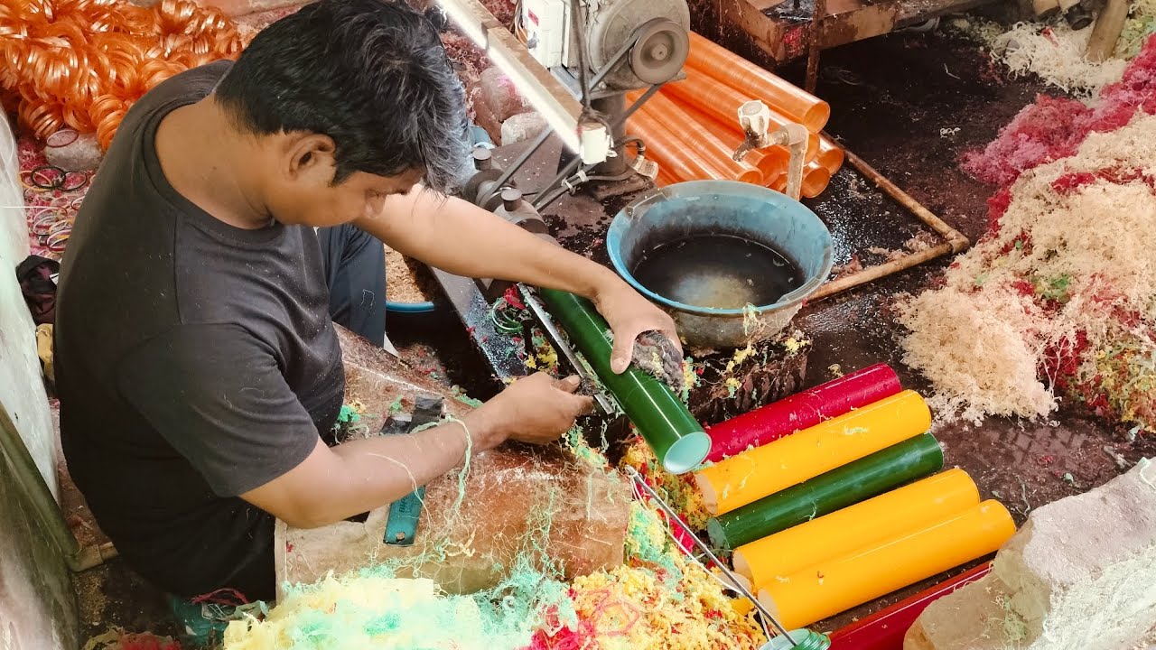 तो देख लो कैसे फेक्ट्रियों में तैयार होती‌ हैं, चूड़ियां 😱|| plastic Bangle's || Vinod Bangles ||
