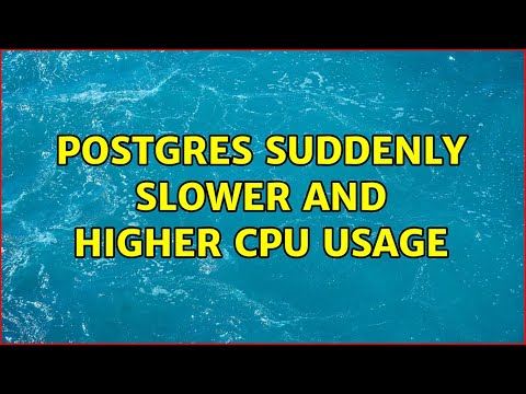 Postgres suddenly slower and higher CPU usage