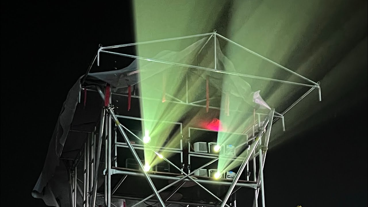 ฉายหนังกลางแปลง จอ 24 เมตร เบิ้ล 4 เครื่องฉาย Epson Laser 42,000 ลูเมน วัดโชติทายการาม ราชบุรี