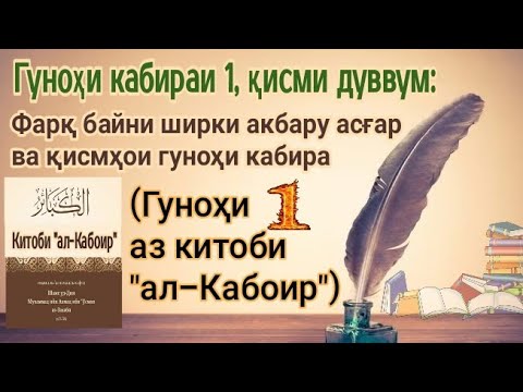 Китоби "ал-Кабоир"  Гуноҳи кабираи 1, қисми дуввум: Фарқ байни ширки акбару асғар ва қисмҳои гуноҳи