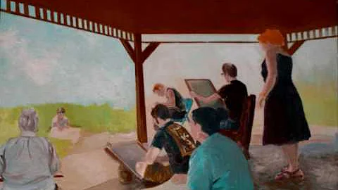 "The Art Class," a gouache painting by Michael Fra...