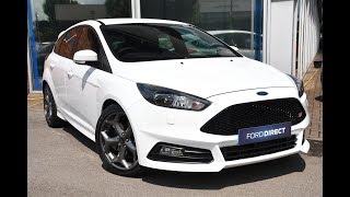 Used Ford Focus 2 0t Ecoboost St 3 5dr Frozen White 17 Youtube