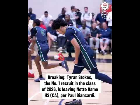 Breaking: No. 1 ranked Tyran Stokes has withdrawn from Notre Dame High School 🚨