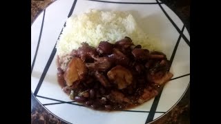 Jamaican stew peas with pig's tail and chicken foot