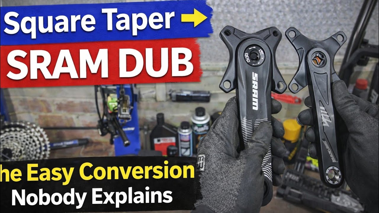 Converting an old square taper crank to SRAM DUB using a simple adapter #mtb #workshop #cycling
