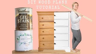 How to Add Wood Planks to the Top of a Dresser | Gel Stain Farmhouse Makeover