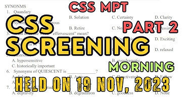 CSS 2023 Screening paper part 2 | CSS 2023 MPT paper held on 19 November 2023 |Batch1 | CSS 2024 MPT