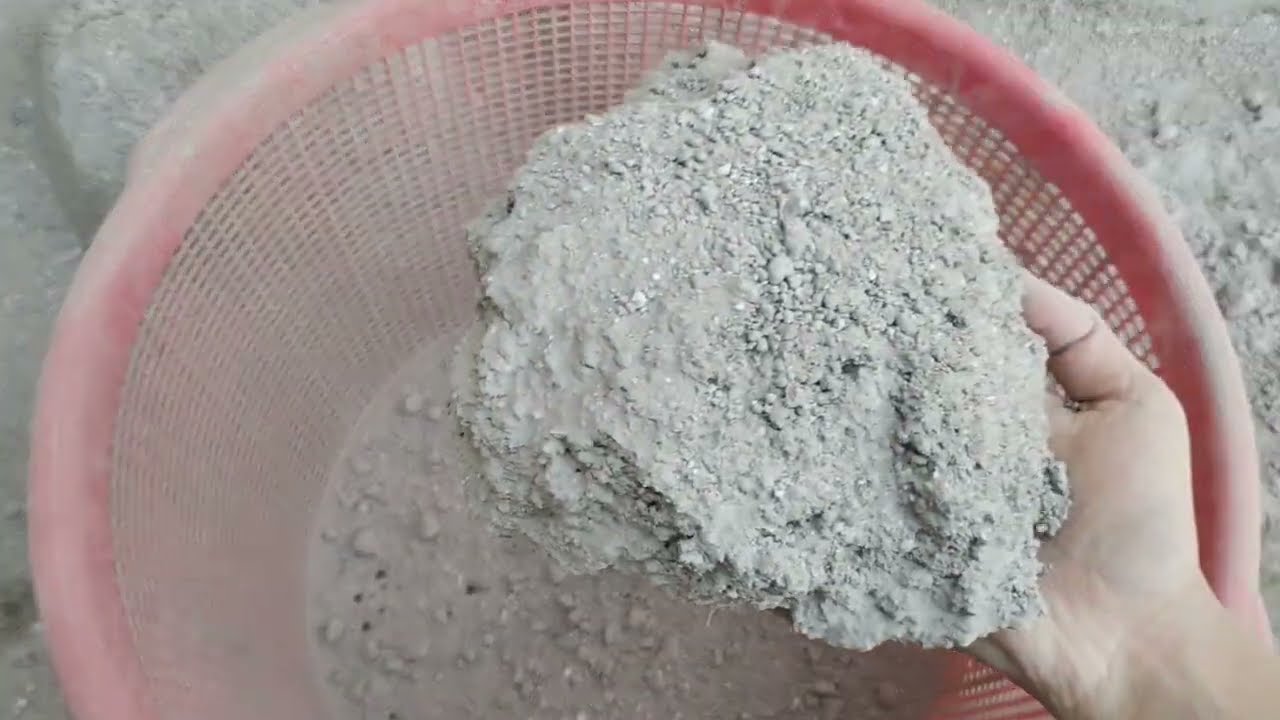Gritty pure cement super soft melting chunks crumbling in basket 🧺 and in steel water pot 🍯