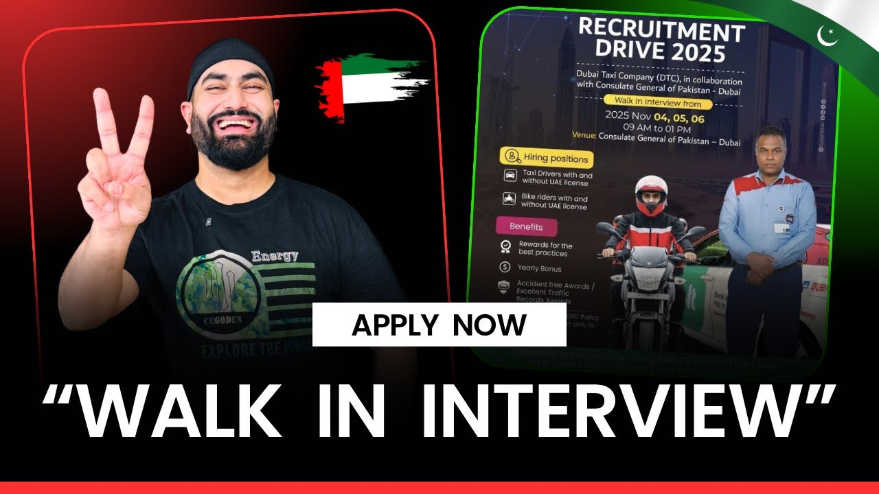 Dubai's Jobless Walk-In Interview/ Fresher / Cancelled Visa / Switch Visa