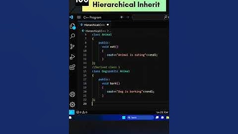 Hierarchical Inheritance:Animal Example | Code Leos#shorts#coding#programming#cpp