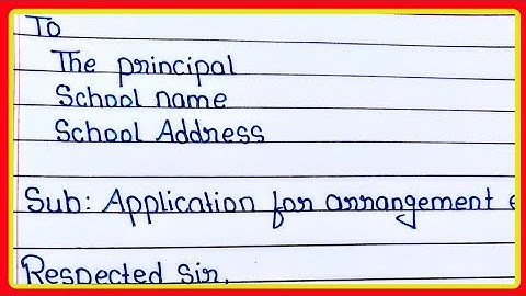 write an application to the principal for arranging extra class in maths