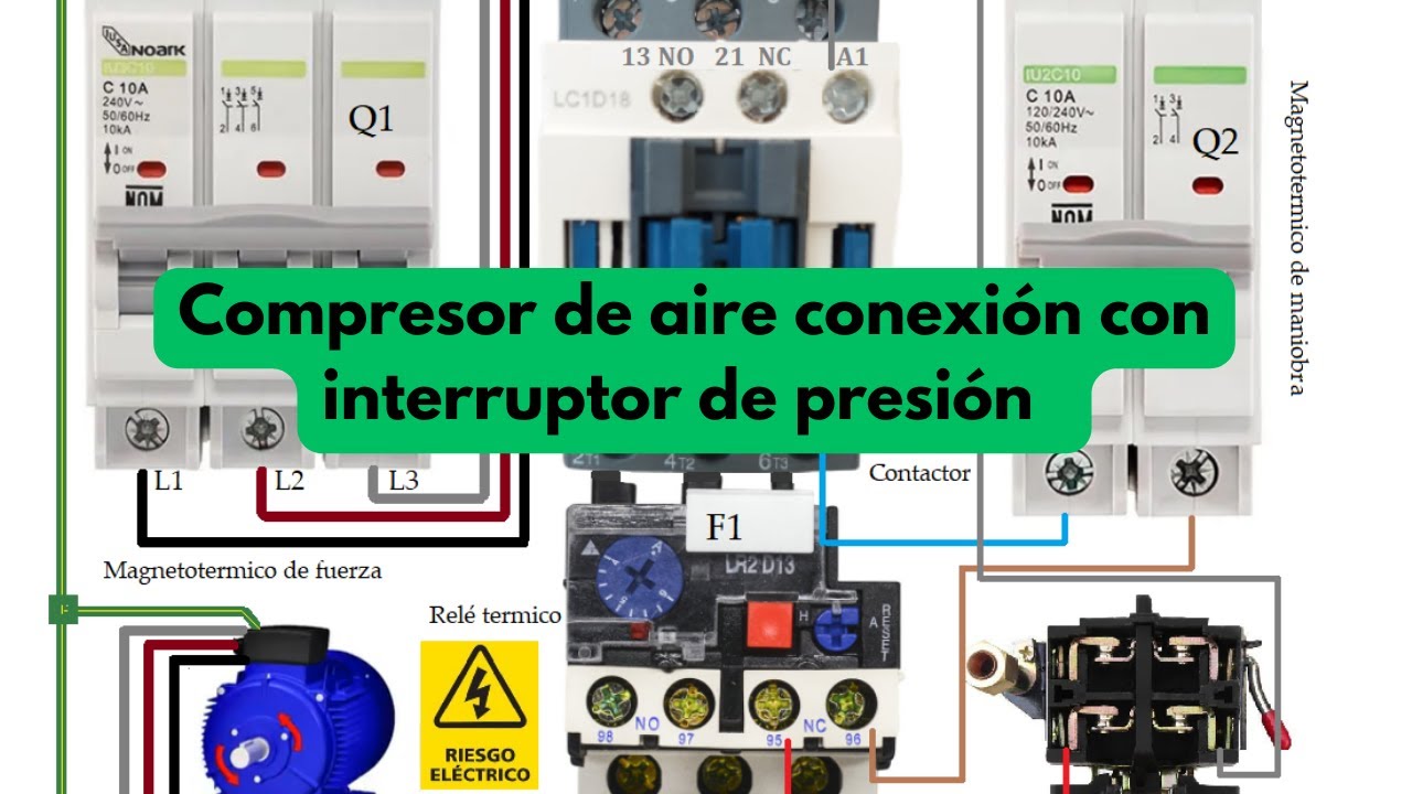 Compresor de aire conexión con interruptor de presión 