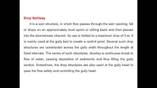 Drop Spillway:Soil and Water Conservation Engineering