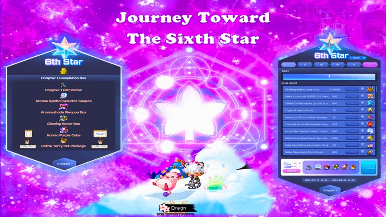 maplestory journey toward the sixth star