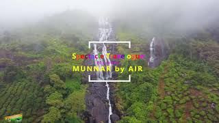 Aerial of Munnar Kerala Power House Attukad Waterfalls Drone - Munnar Top Places - Munnar Tourism