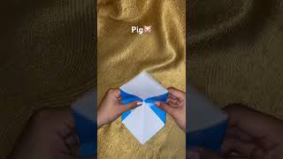 Easy way to make pig's head #origami #easy #papercraft #head #pig
