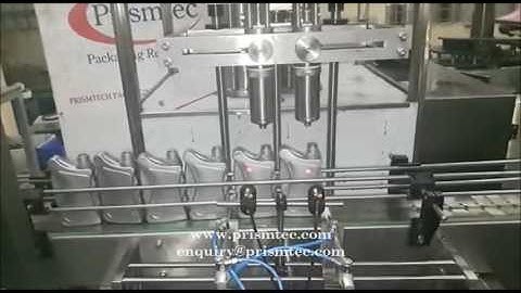 Automatic Two Head Lubricant Oil Filling Machine 5 Liter   Servo Based